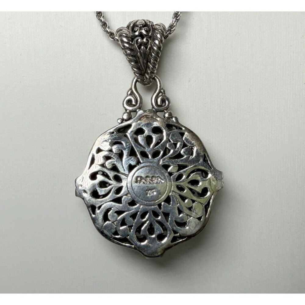 Artisan of Bali SARDA 925 Sterling Silver Black Coral Pendant Necklace - Picture 6 of 10